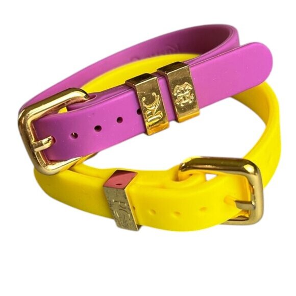 Rustic Cuff Set of Two Silicone Adjustable Buckle Logo Bracelets - Picture 1 of 2